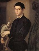 Agnolo Bronzino Portrait d'un sculpteur on d'un jeune amateur oil painting artist